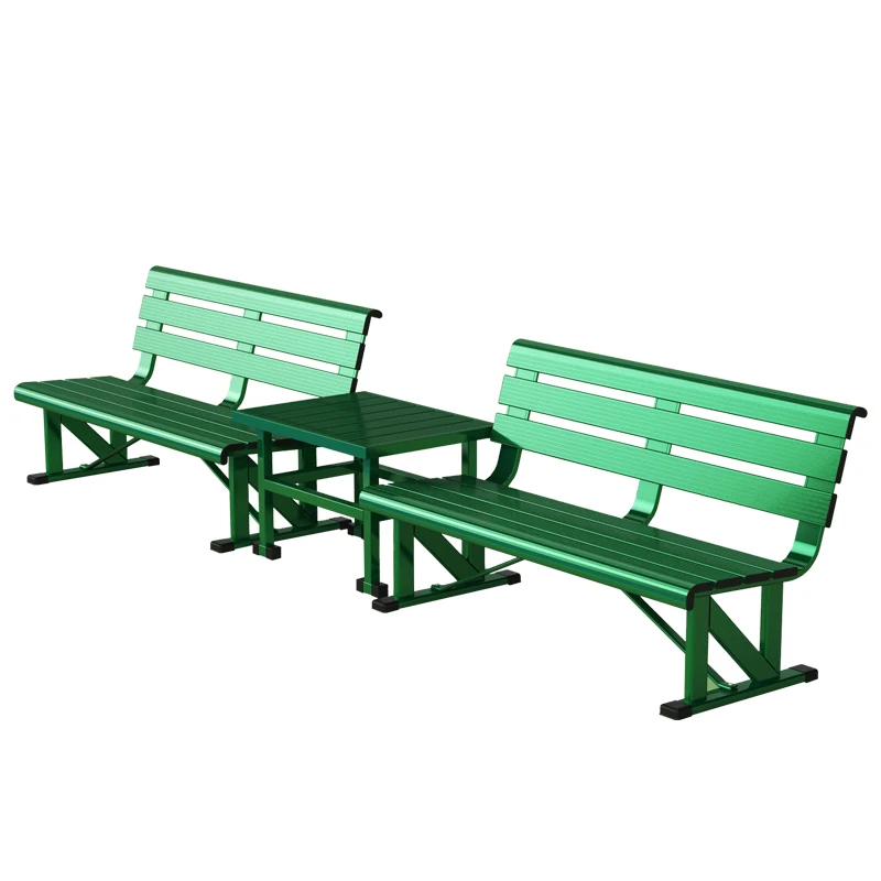 Outdoor Bench Chair Set Durable Aluminium Alloy Seat Backrest Tennis Court Player Bench