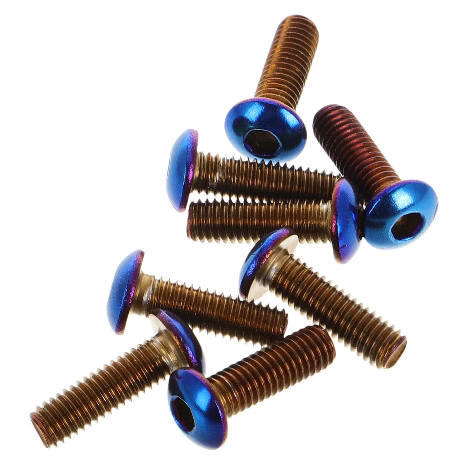 8Pcs Car Steering Wheel Screws M5x0.8 Round Colorful Baked Blue Racing Modified Fixing Screws Bolts Car Fixing Bolts