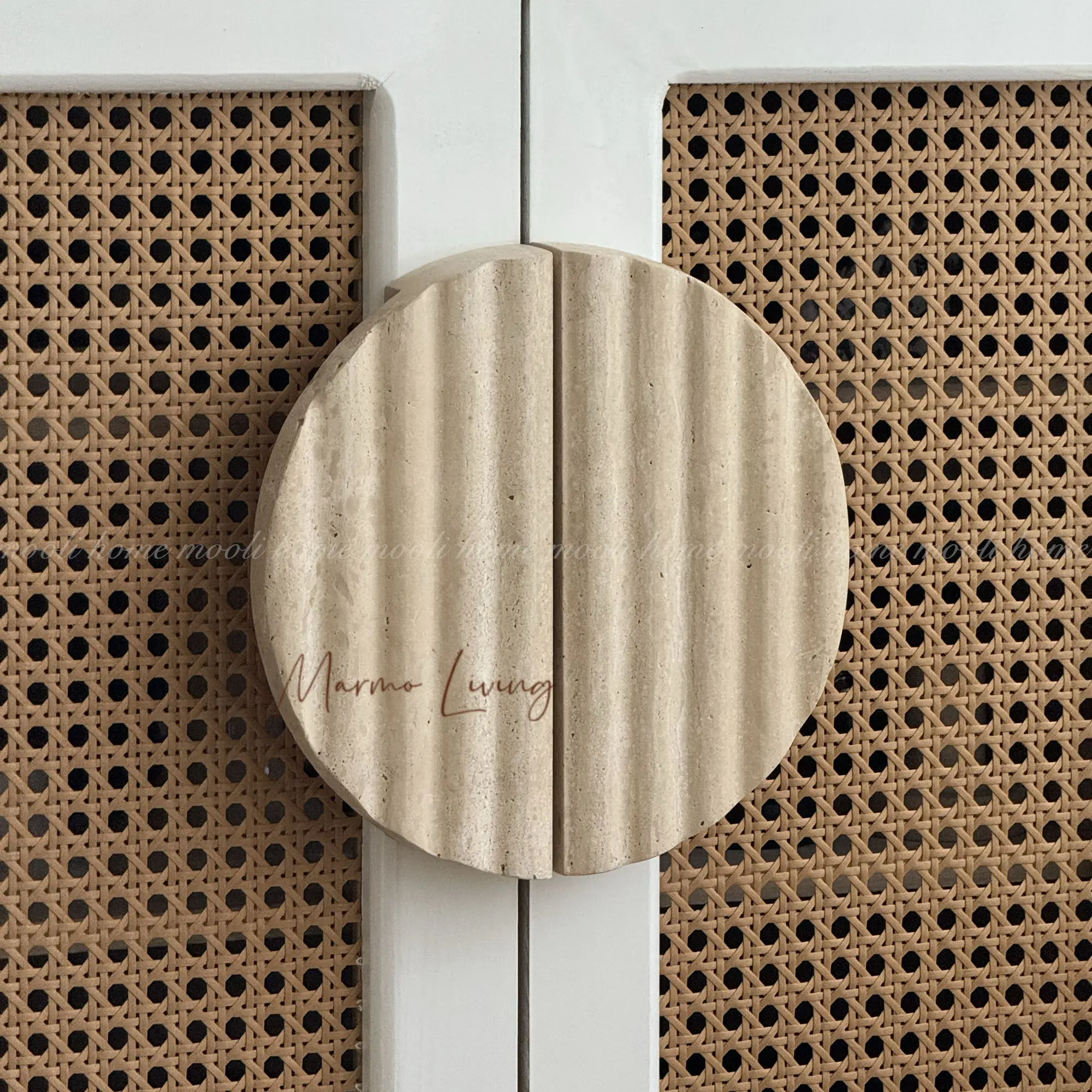 

High End Travertine Cabinet Handle Wabi Sabi Style Door Knob Luxury Stone Drawer Pull for Villa Hotel