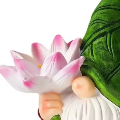 Solar Powered Hand Carved Resin Garden Gnome Waterproof Outdoor Lawn Statue Colorful Yard Decor Figurine For Patio Courtyard Gif