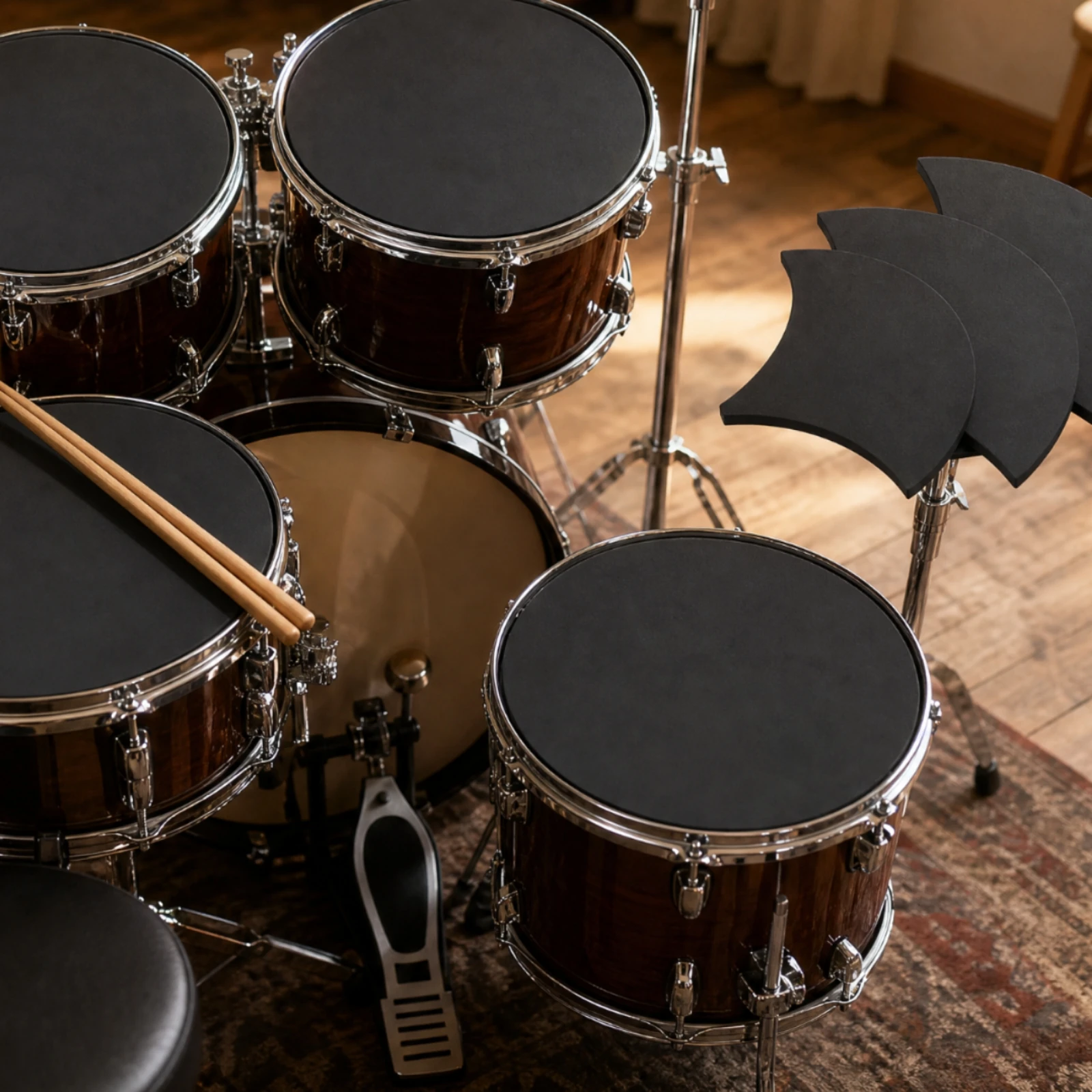 9 Pieces Drum Noise Reduction  - đánh giá và giá Drum Practice Pad