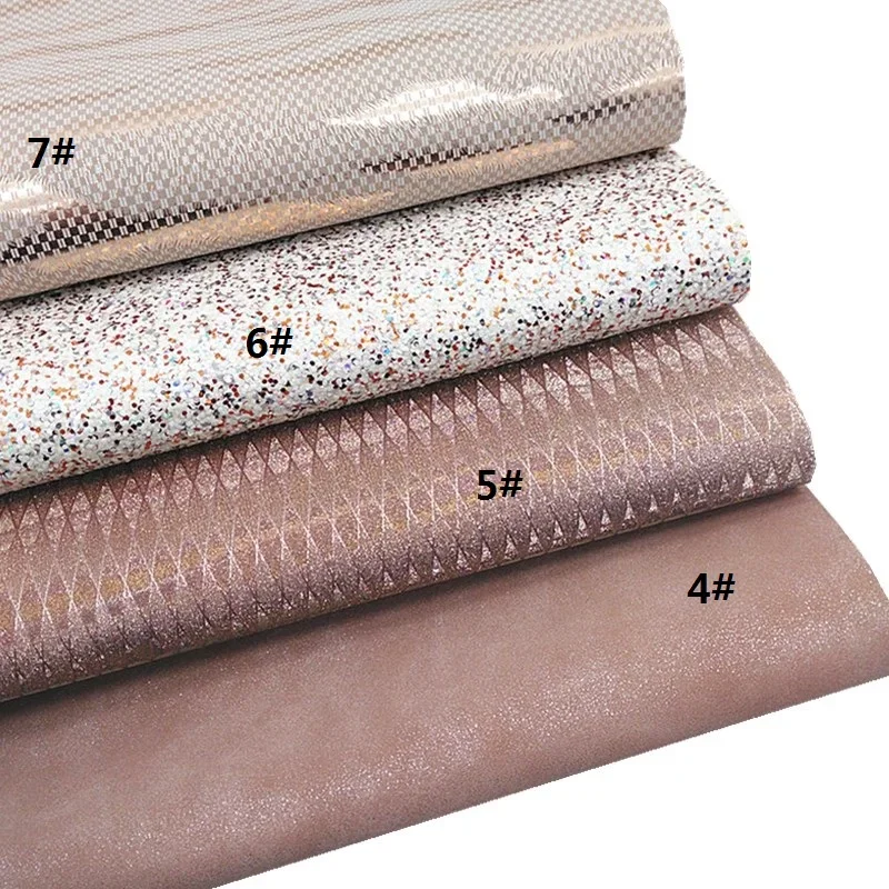 Fogli di pelle glitterata oro rosa fiori stampati in pelle sintetica diamante strutturato Glitter per fogli artigianali fai da te Mini rotoli W390
