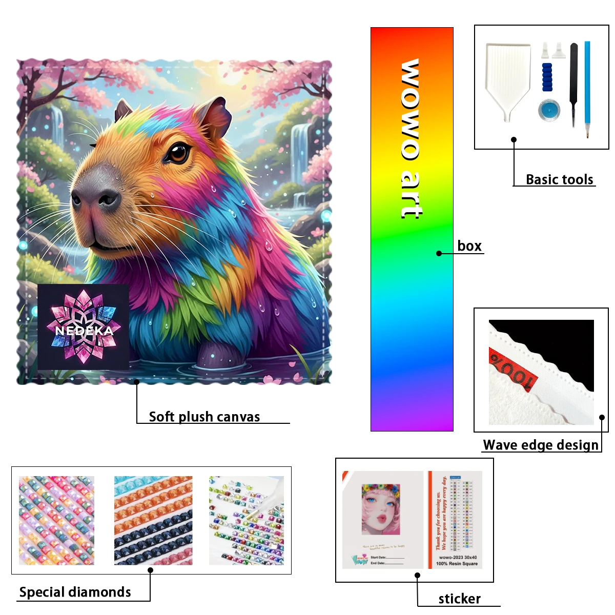 

【NEDEKA_ Diamond Art】Colorful groundhog AB Rhinestone FD Rhinestone Perfect Resin Diamond