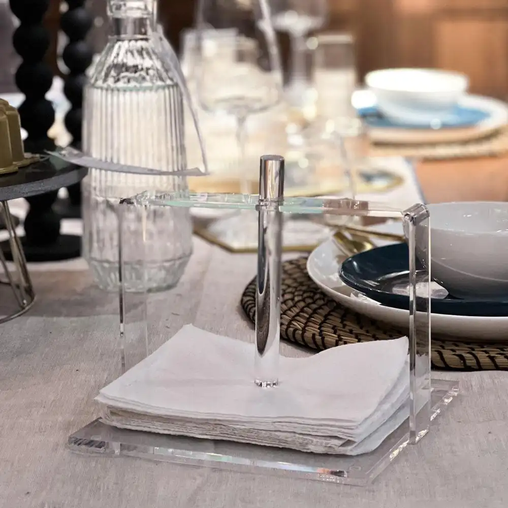 New Sleek Lucite Napkin Holder Acrylic Tissue Box Holder Desktop Napkin Holder Tissue Box Organizer Hotel Restaurant Table Decor