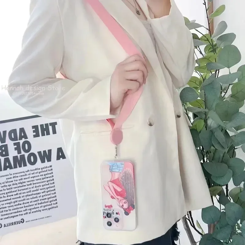 Long Crossbody Phone Lanyard Adjustable Neck Strap Wide Cloth Neckband Strap Rope Hanging Anti-Lost Phone Lanyard