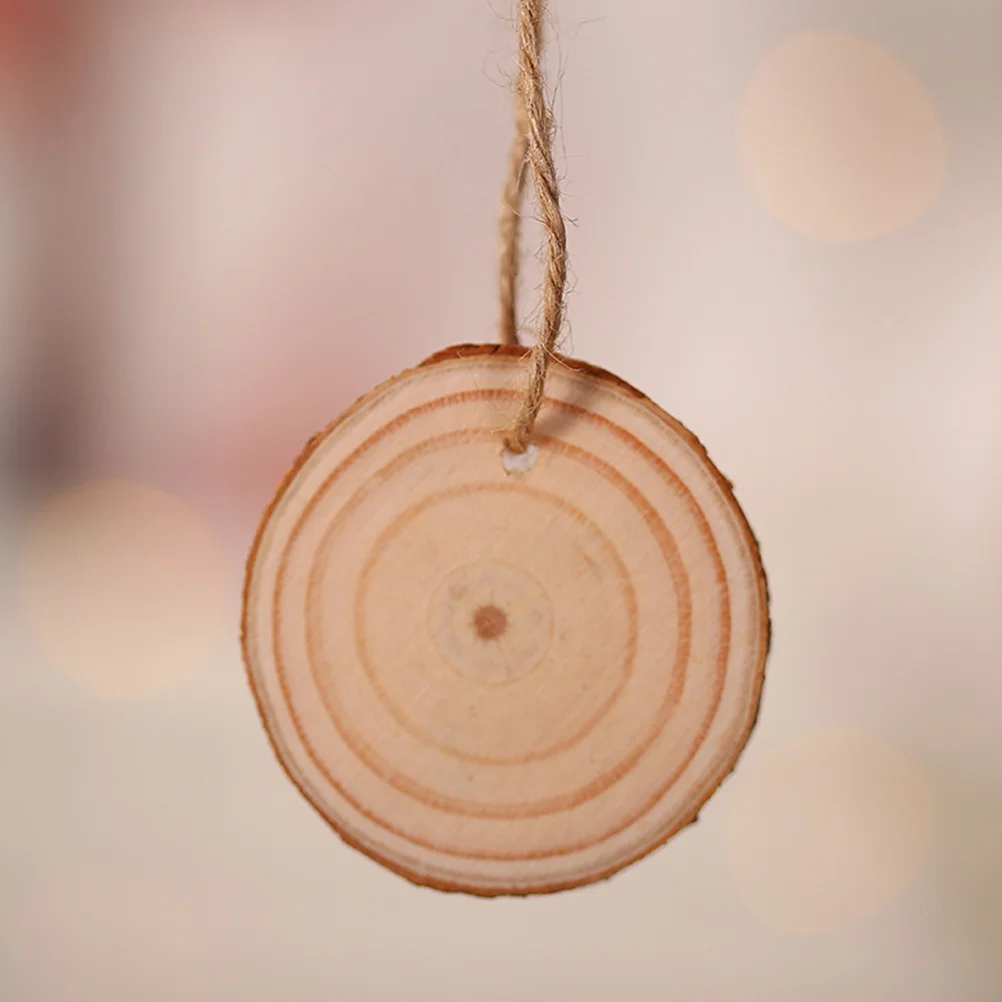 

20 Pcs Solid Wood Letter Pendant Christmas Jewelry Making Rounds Ornament Tree Slices Hanging Decorations Discs Party