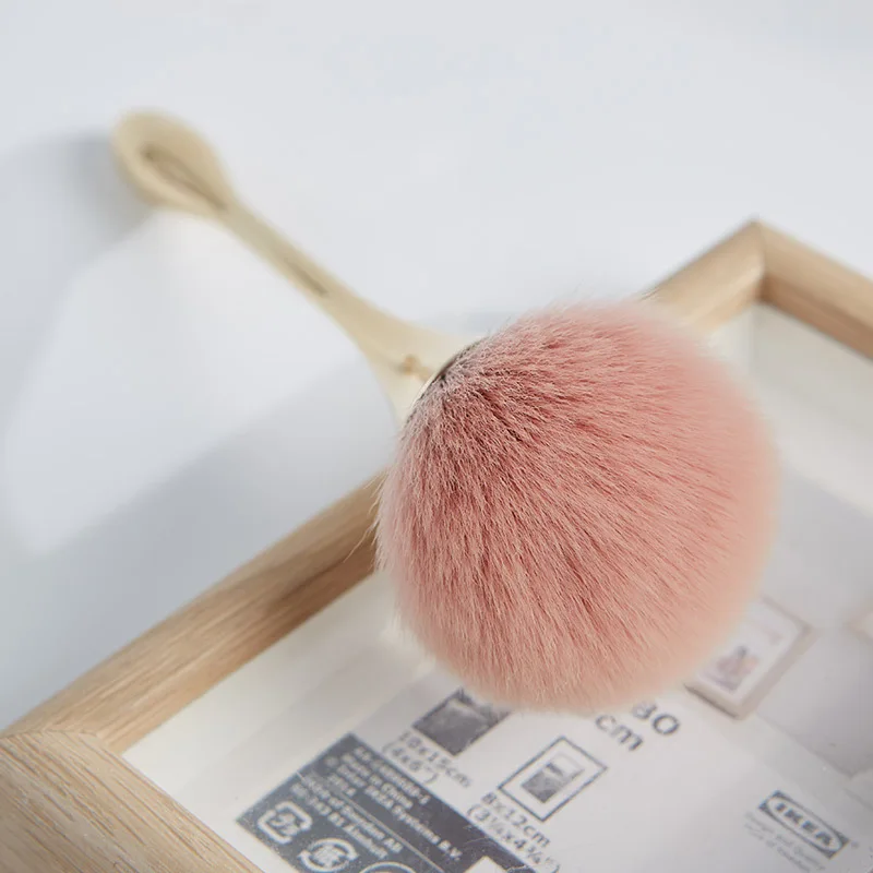 1PCS Little Waist Rose Gold Pink Loose Powder Makeup Brush Plastic Handle Soft Non Powdery Non Shedding Makeup Brush Tool