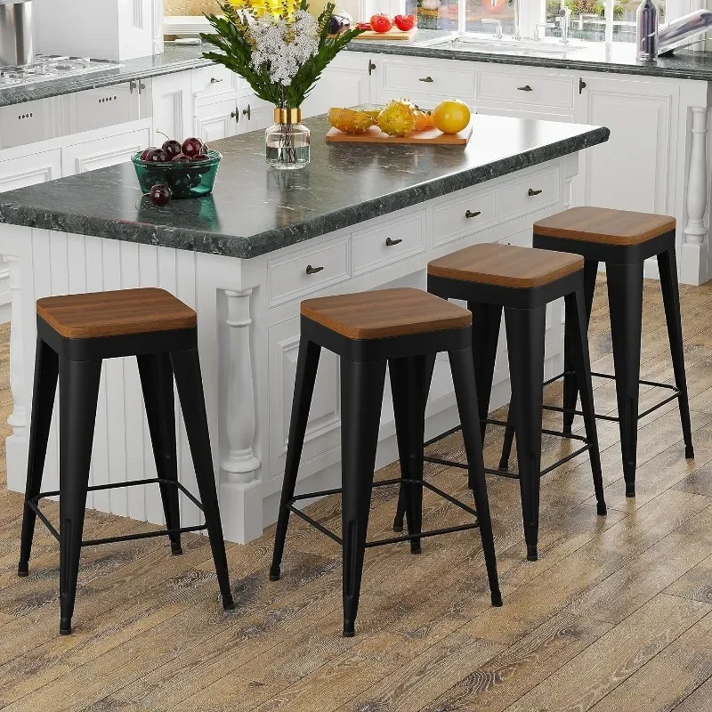 Bar Stools Set of 4 Metal Bar Stool Counter Height Bar Stools 26\