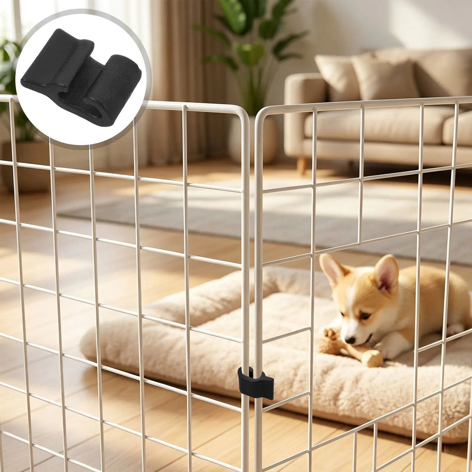 Pet Fence Connectors 100Pcs Plastic Panel Fasteners for Wire Cage Modular Storage Small Animal Playpen