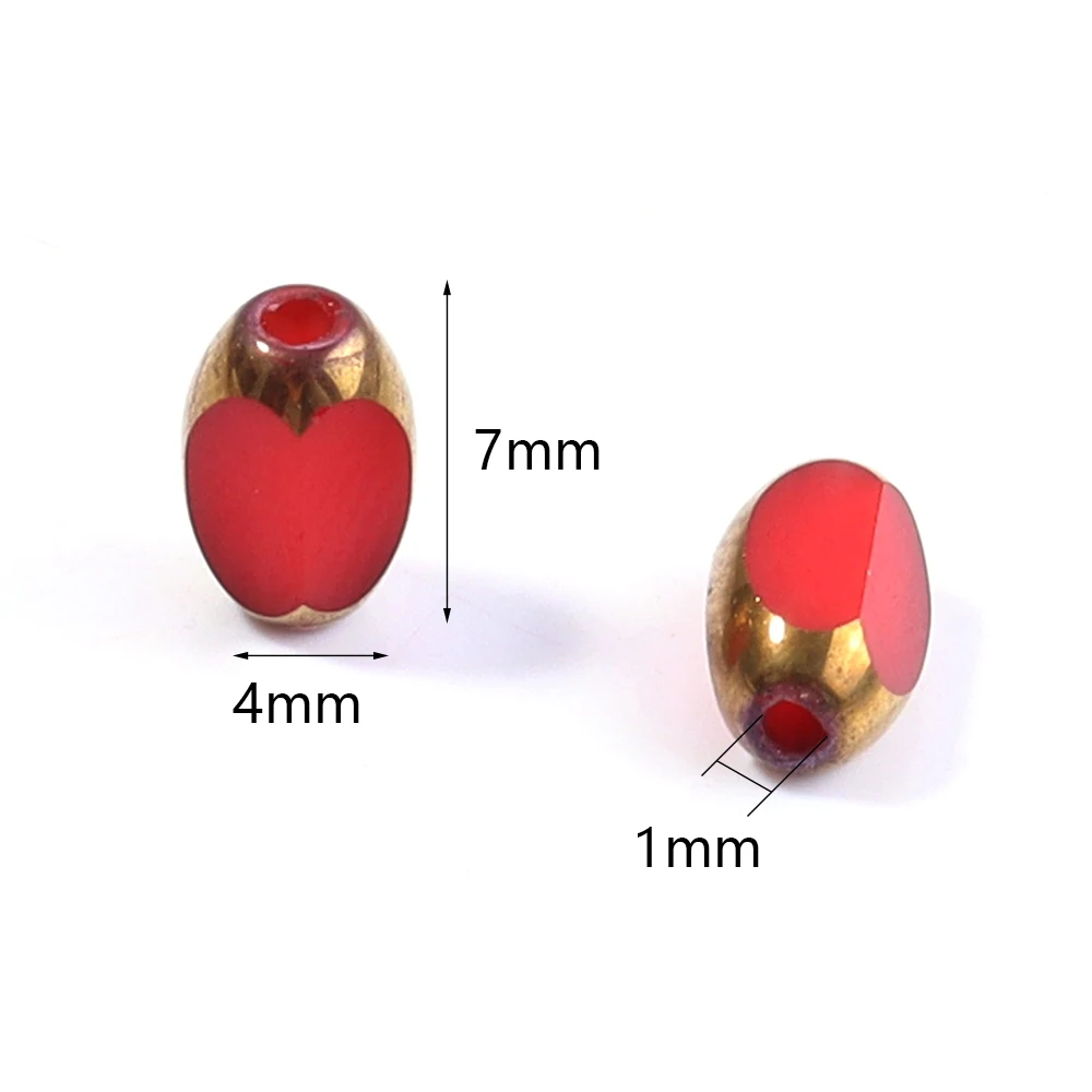 1 Strand 4x7mm Oval Crystal Beads Rice Grains Golden Edge Glass Loose Spacer Beads For Jewelry Making DIY Bracelet Accessories