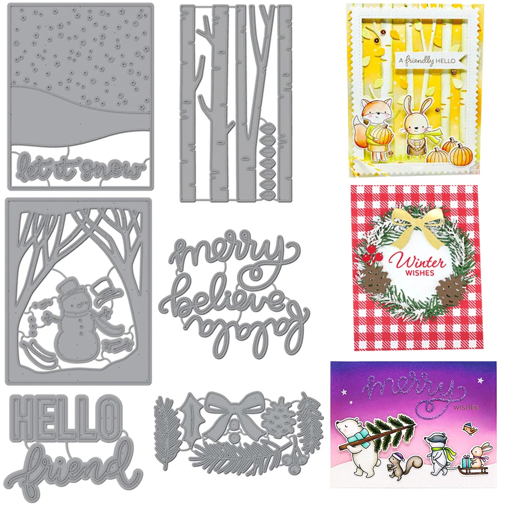 Weihnachtsthema, Winter, Let It Snow Metall-Stanzformen, Prägestanzung für DIY-Kartenherstellung, Scrapbooking, Bastelbedarf