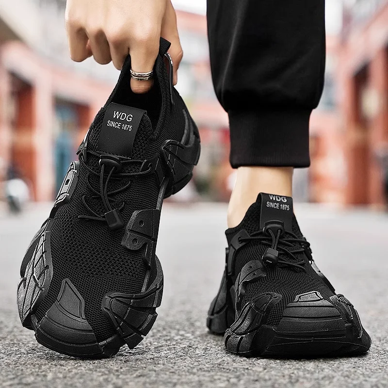 

Men's Summer Breathable Thin Mesh Sports Casual Shoes Fashionable Octopus Design Large Size Socks Integrated Slip-On Sneakers