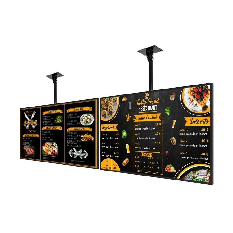 

55 Inch Super Slim Wall Mounted Signage Digital HD Screen LCD Indoor Cafe Hanging Menu Board