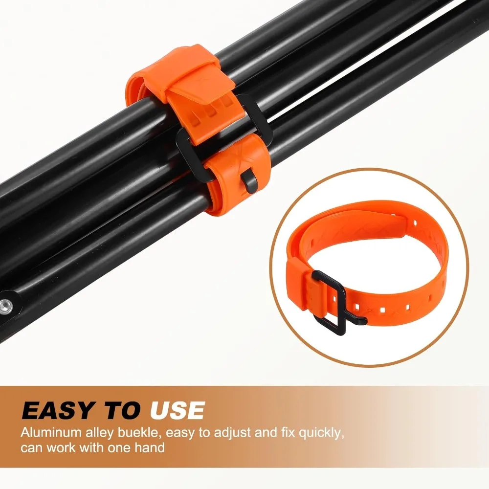 2Pcs Adjustable Silicone Gear Strap,Reusable Tie Down Binding Belt with Metal Buckle,Outdoor Camping Luggage Fixed Strap 30/50cm