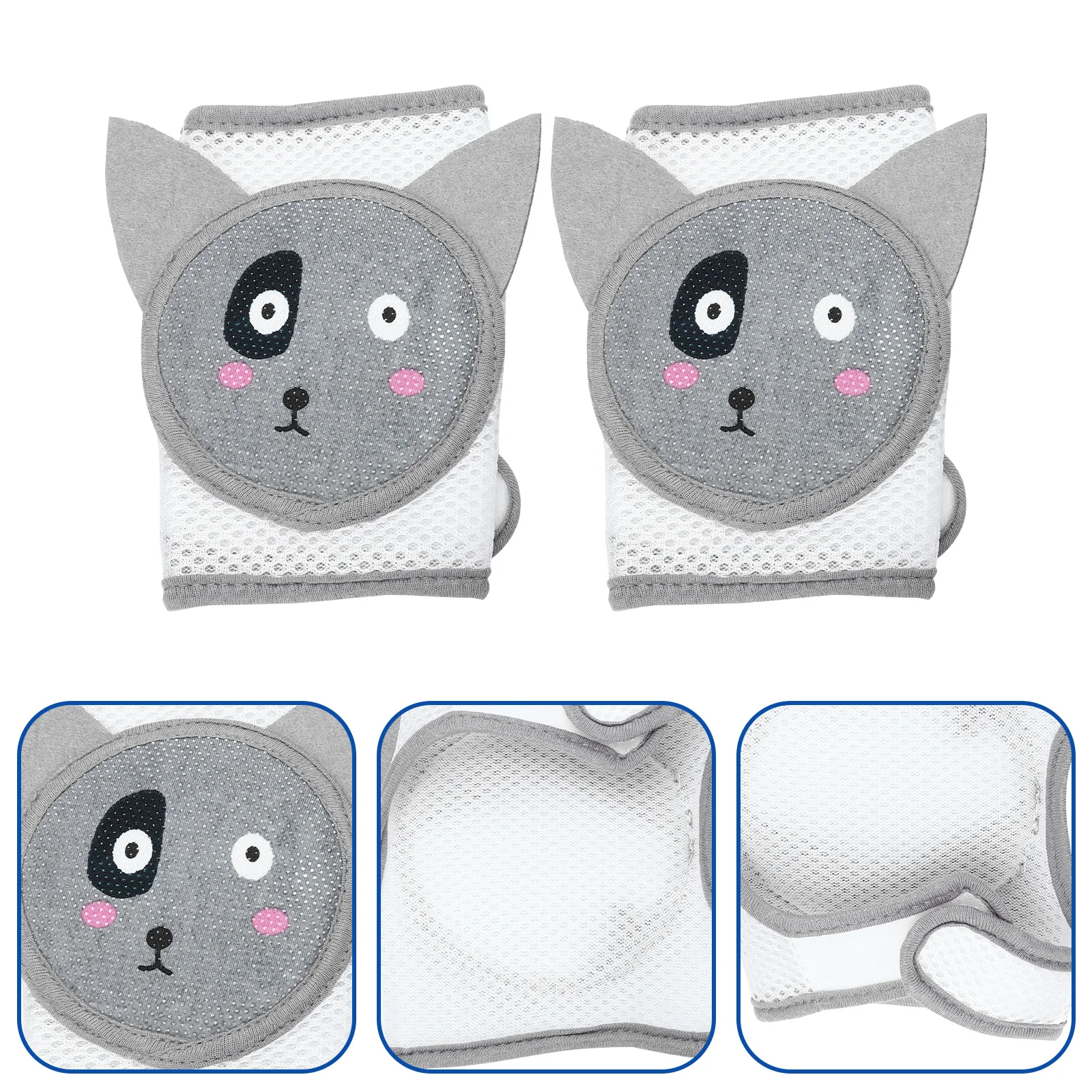 

2Pcs Baby Knee Pads Cartoon Design Non-Slip Crawling Protector for Infants Toddlers Sweat-Absorbing Warm Comfortable Lightweight