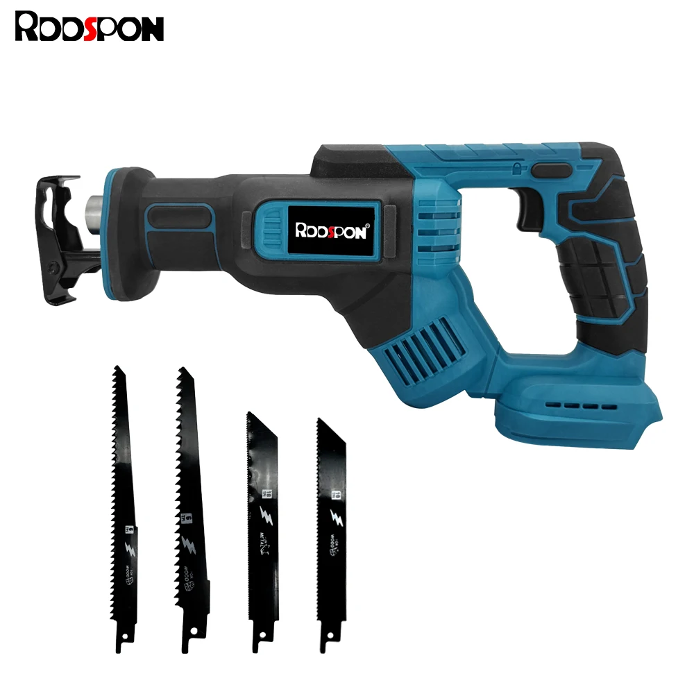 

RDDSPON 21V Cordless Reciprocating Electric Saws Outdoor Wood And Metal Cutting With 4 Blades For Makita 18V Battery Power Tools