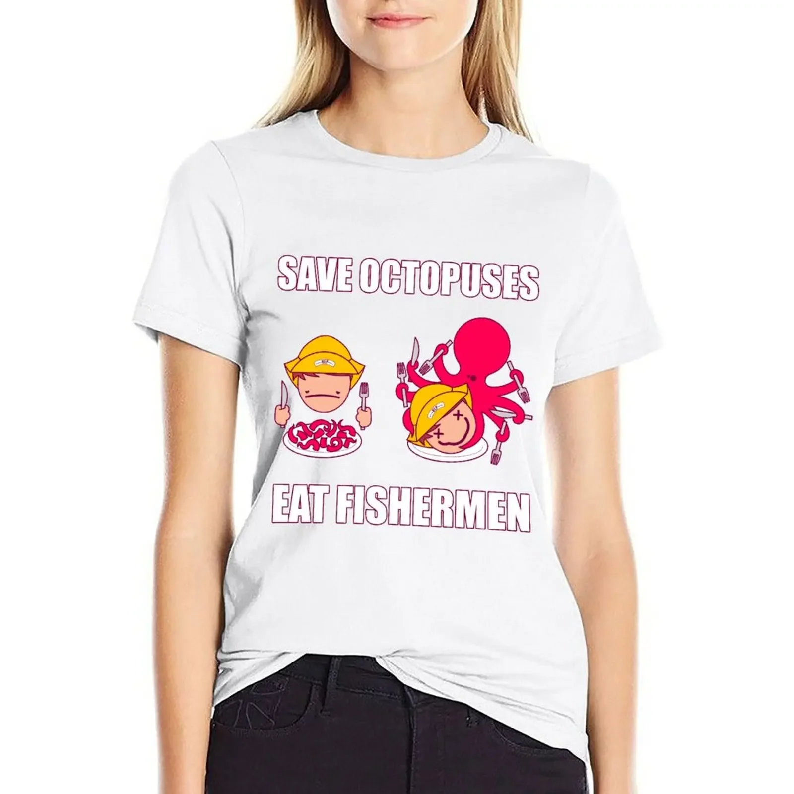 

SAVE OCTOPUSES T-shirt hippie clothes kawaii clothes Women's t-shirt