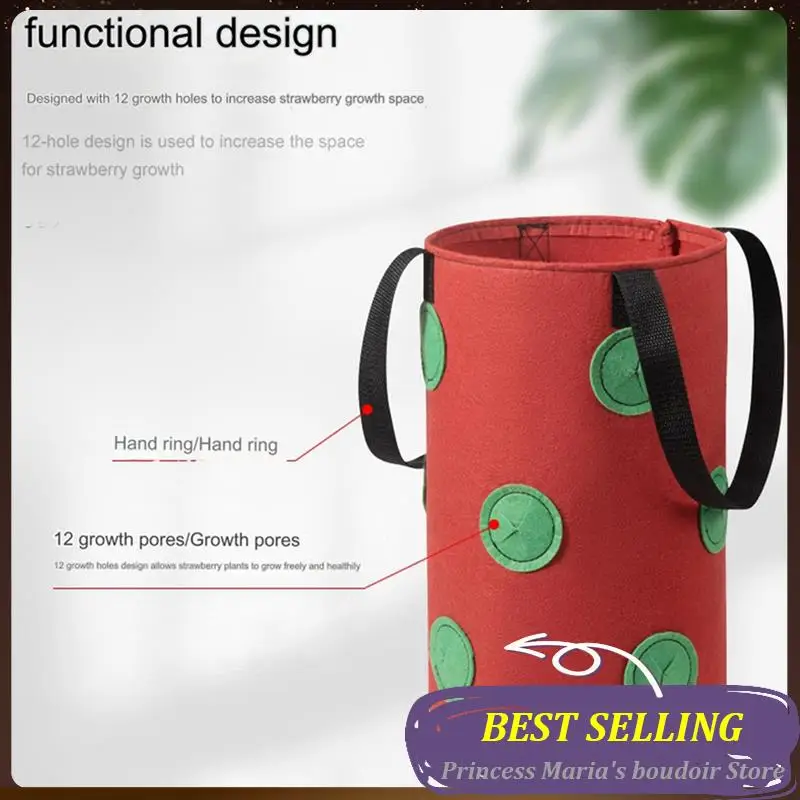 

AB30-3Pcs Multi-Function 12 Holes Felt Hanging Tomato Grow Bag Planter Vegetable Flower Plant Grow Bags Garden Plant Pot, Durabl