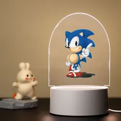 Print Sonic Illusion Night Lamp For Children Acrylic Table Lights With Game Room Decor the kids loves gift