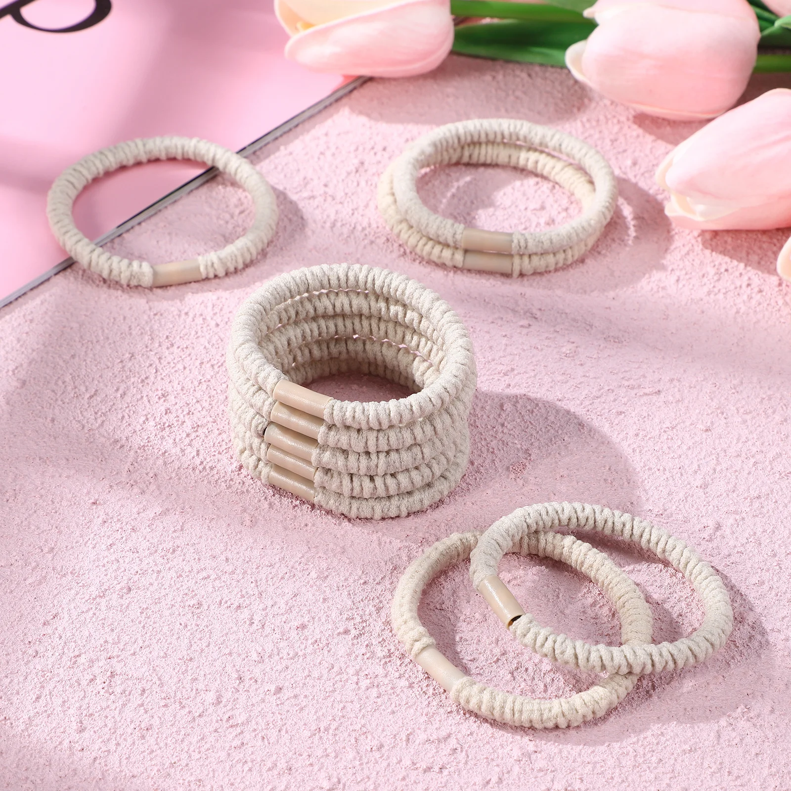 10 قطع من أربطة النساء القابلة للتمدد بدون ضرر للربطات السميكة، ربطات شعر مرنة، إكسسوارات للشعر للاستخدام اليومي