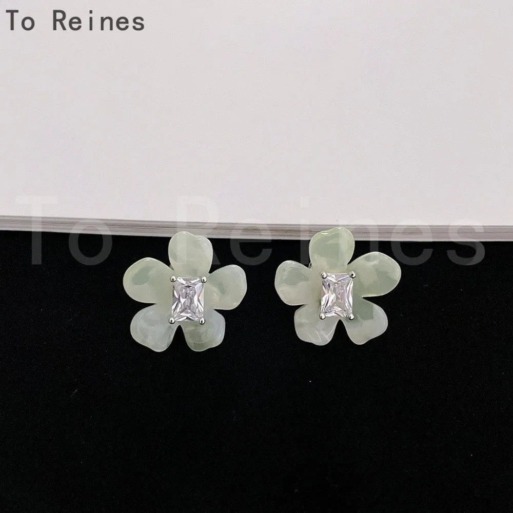 To Reines New Flower Crystal Earrings Vintage Premium Eardrop Simple Beautiful Jewelry For Women Special Birthday Present