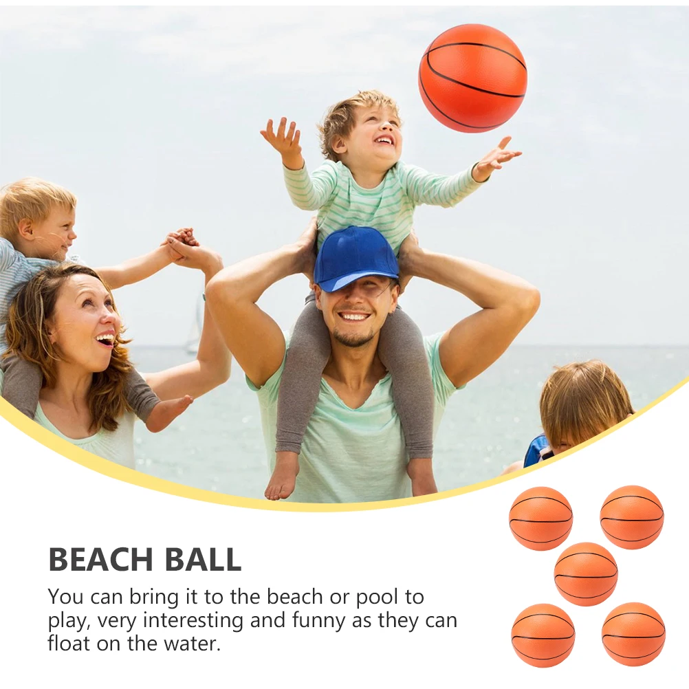 

5 Pcs 22CM Inflatable PVC Beach Balls ange Basketball Toys Kids Pool Party Supplies Floating Water Games Practical Beach Toys