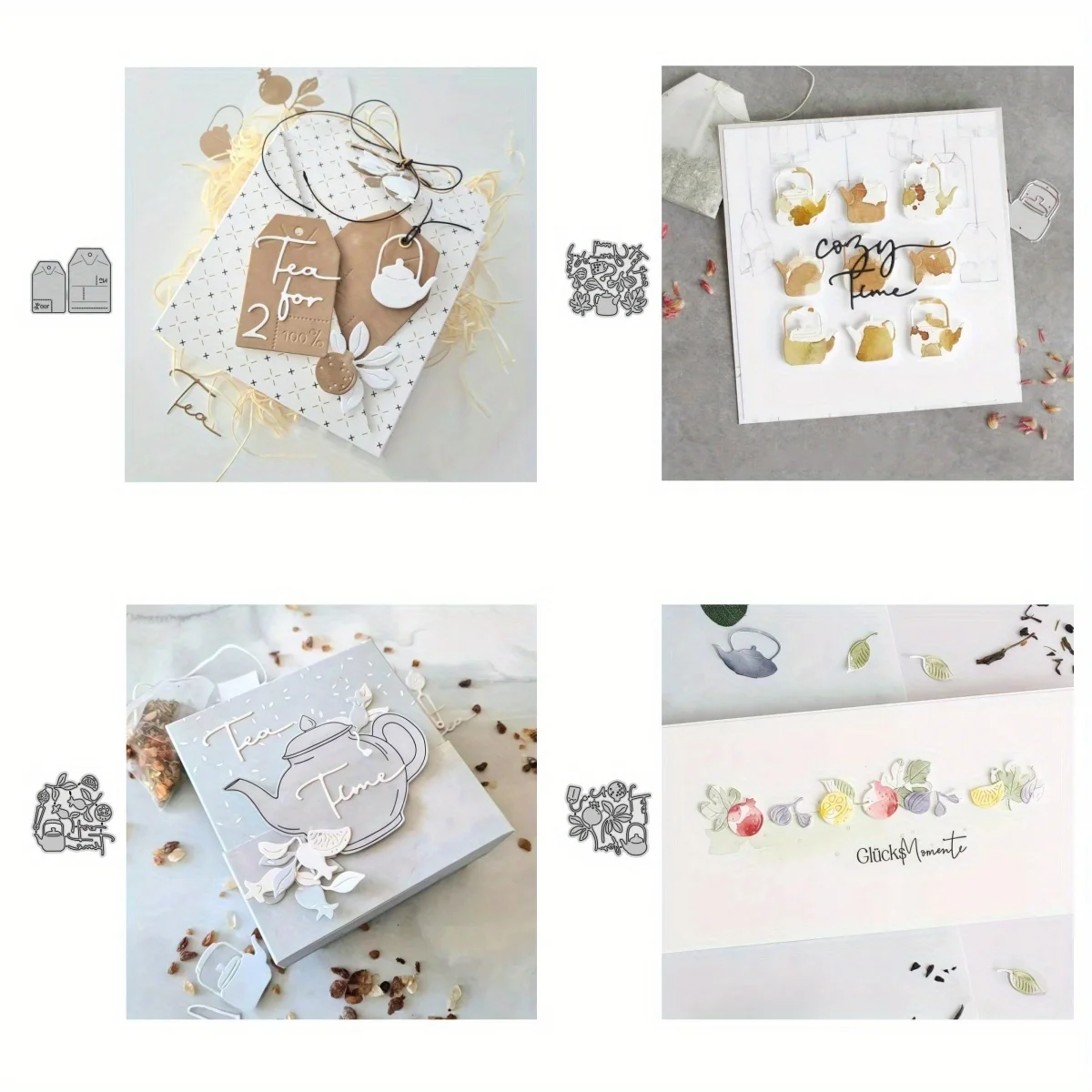 2025 New Arrival Tea Time Set Metal Cutting Dies for DIY Scrapbooking Card Making Stencils Embossing Craft Decoration