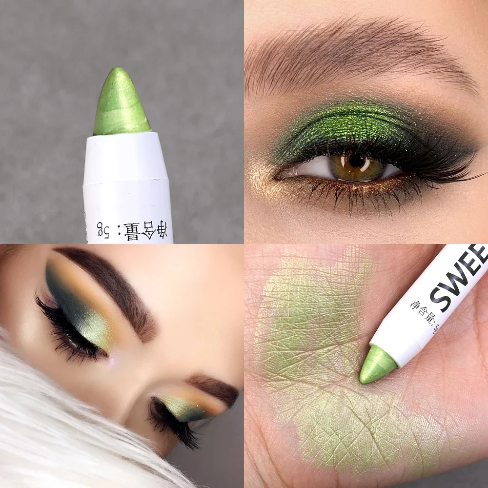 Matte White Lying Silkworm Highlighter Pen Glitter Pearlescent Eyeshadow Eyeliner Stick Pencil Waterproof Shimmer Eye Cosmetics