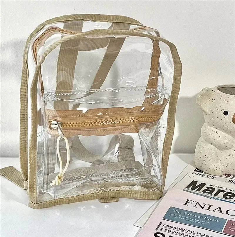 حقيبة وجبات خفيفة للأطفال كورية ، حقيبة سفر للأطفال ، حقيبة ظهر جيلي بلاستيكية شفافة ، حقيبة شاطئ صيفية للأطفال الصغار