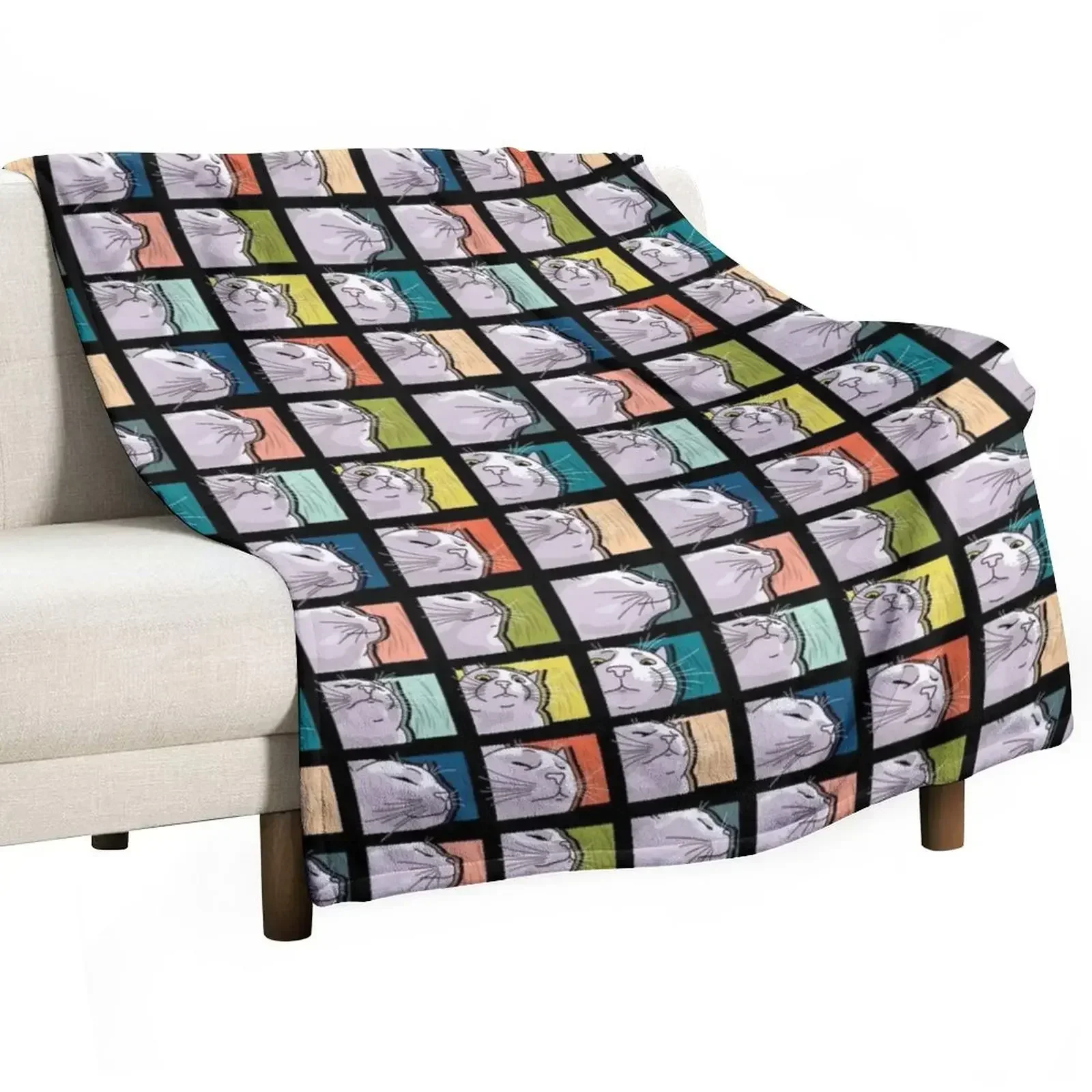 

Cat Vibing Meme / CatJAM - Cat Vibing to Music (Color) Throw Blanket Retros Blankets For Bed Softest Thermal Blankets