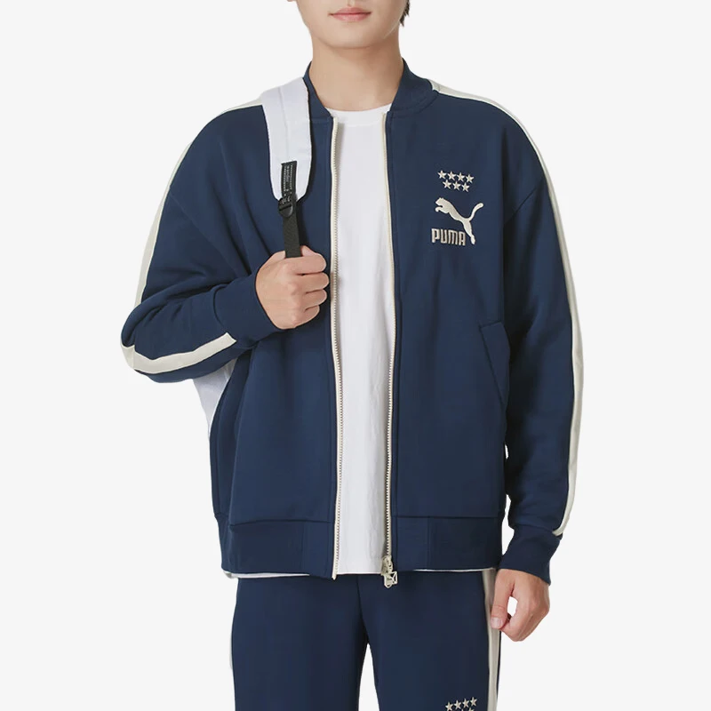 

Puma, новинка 2024, мужская классическая свободная повседневная вязаная дышащая куртка с воротником-стойкой 628094-14