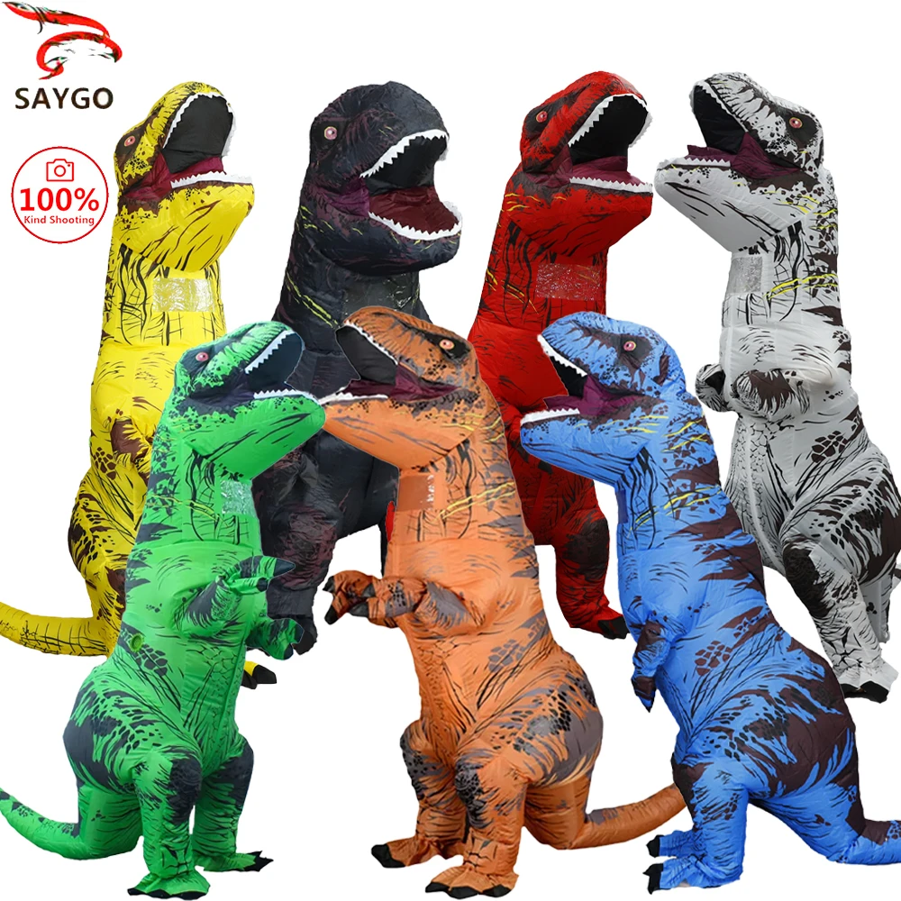 

SAYGO Inflatable Adult T REX Costume Dinosaur Costumes Mascot Party Cosplay Costume For Men Women Kid Dino Cartoon