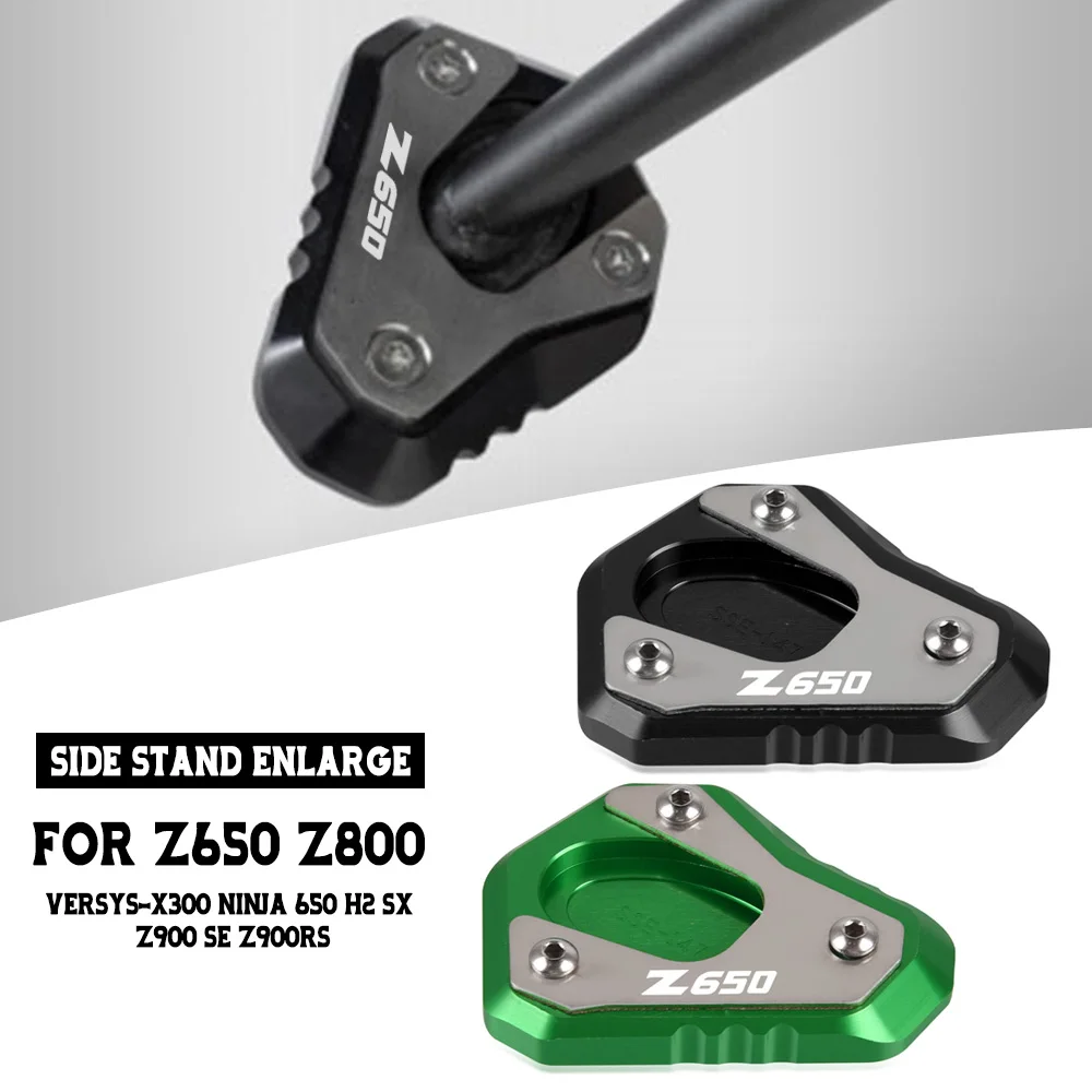 

For Kawasaki Z650 Z800 VERSYS-X300 NINJA 650 H2 SX SE Z900 SE Z900RS 2020-2021-2022-2023 2024 Side Stand Extension Pad Bracket