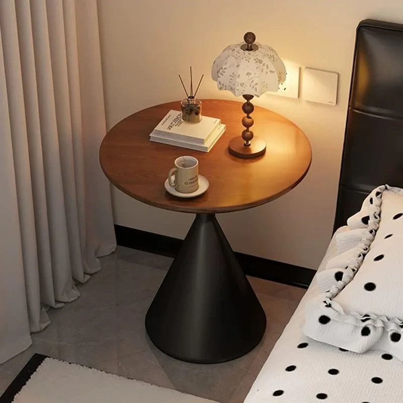 Modern Metal Coffee Table,Solid Wood Household Furniture,Living Room Sofa,Side Storage,Edge Rotundity Tables