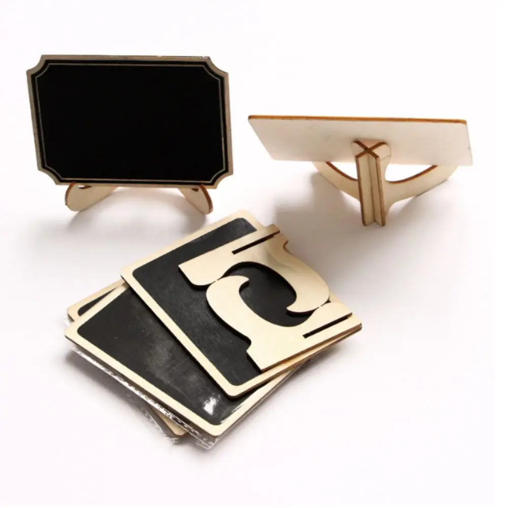 20 pcs Wood Construction Mini Chalkboard Signs Compact Size Blank Surface Wooden Table Markers Reusable Lightweight