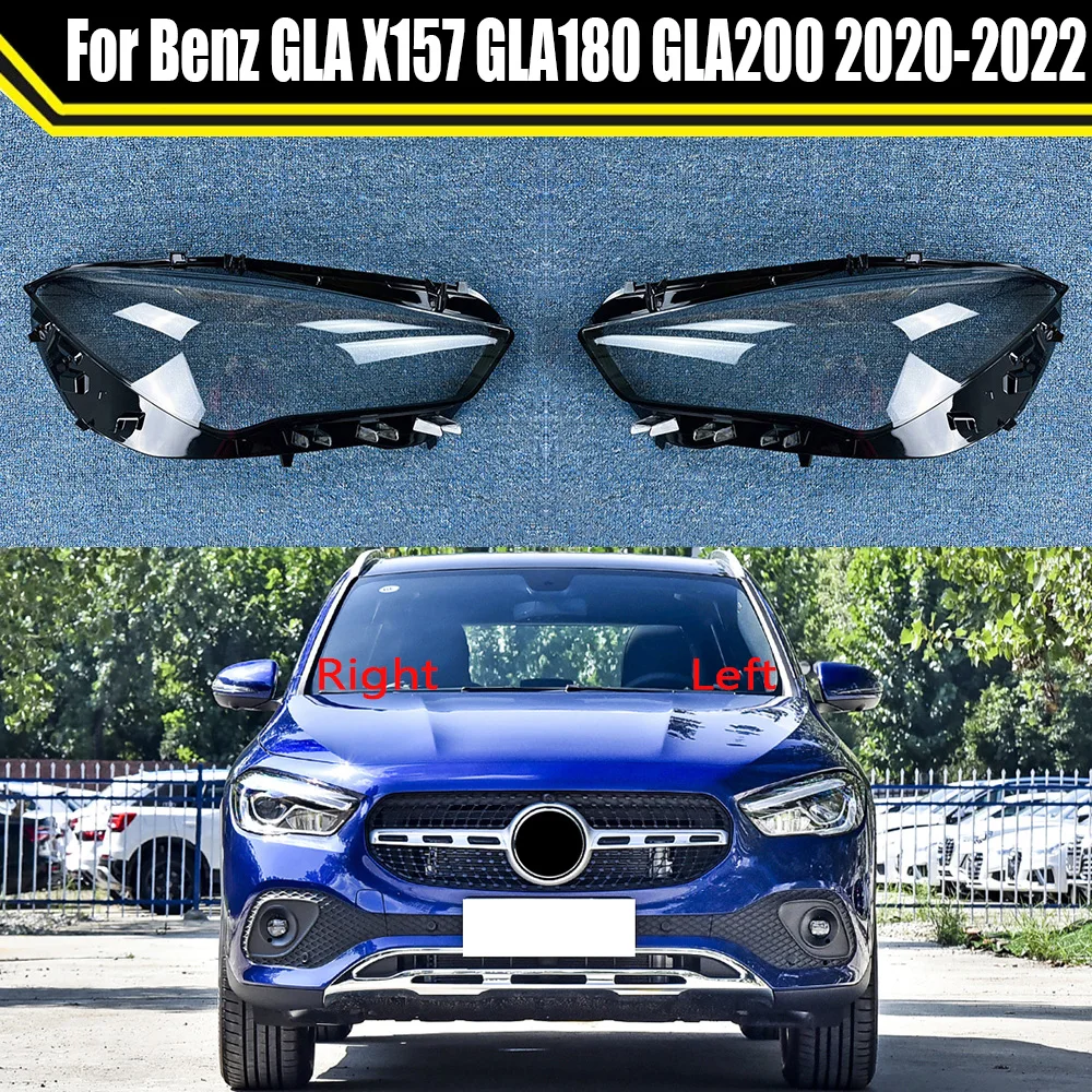 

Car Headlight Glass Cover Head Light Lens Caps Headlamp Covers Styling For Mercedes-Benz GLA X157 GLA180 GLA200 2020 2021 2022