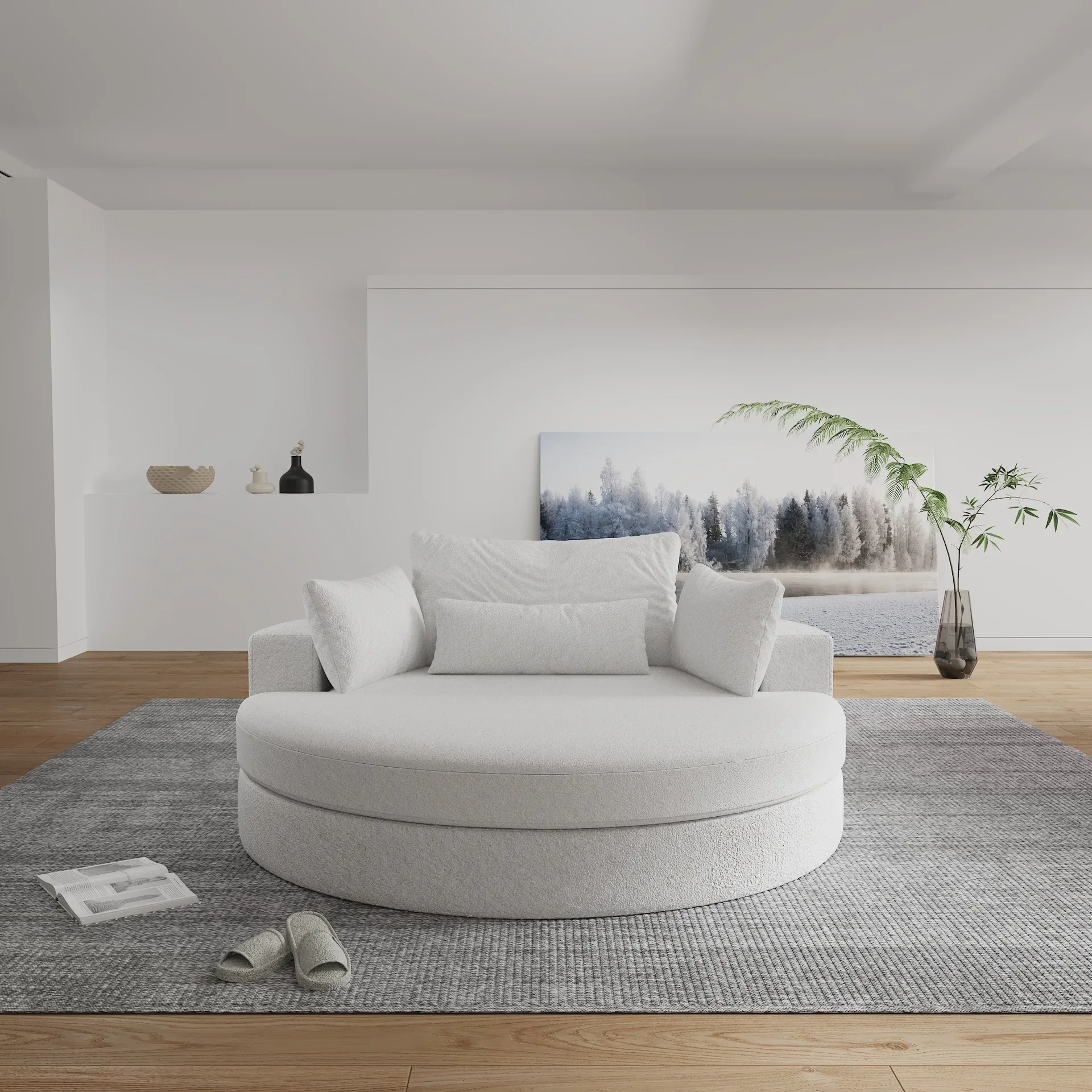Round single double creative sofa compression vacuum packaging cloud warehouse sofa Nordic wind sofa cushion