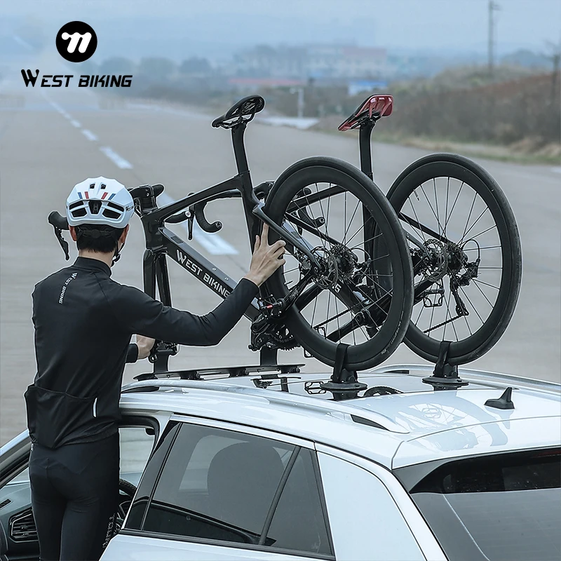 

WEST BIKING Bicycle Car Racks Bicycle Suction Cups Roof-Top Racks Bike Roof Holder Quick Install MTB Mountain Road Bike Access