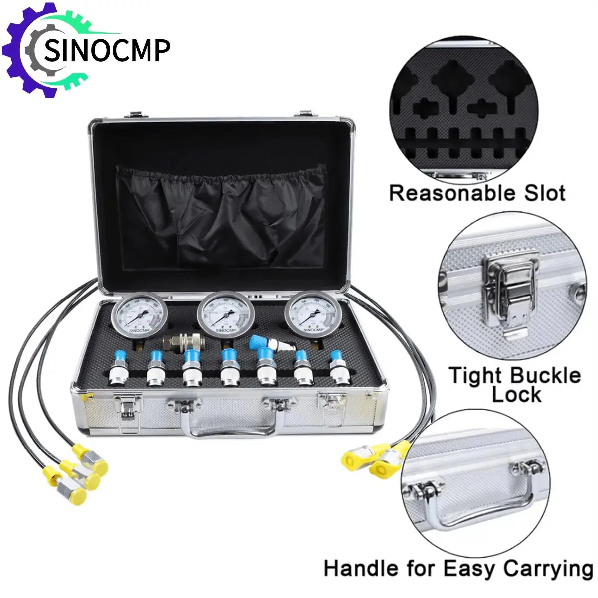 25MPA 40MPA 60MPA Universal Hydraulic Pressure Gauges Meauring Device Kit for Caterpillar Komatsu Ford Jone Deere Excavator