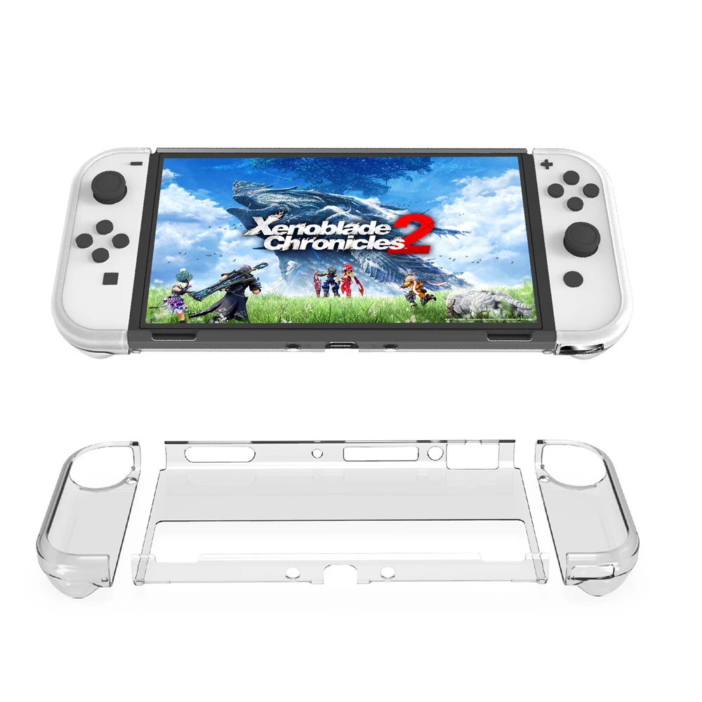 

Tpu & Pc Crystal Protective Case For Ns Switch Oled Model 2021 Split Shell Cover Skin For Switch Oled Console And Controller