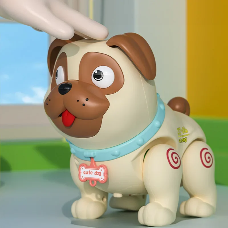 متعة جرو الحيوانات الأليفة الإلكترونية محاكاة الكلب مع الموسيقى الخفيفة رذاذ الكرتون البكيني الحيوانات طفل عيد ميلاد اللعب هدية