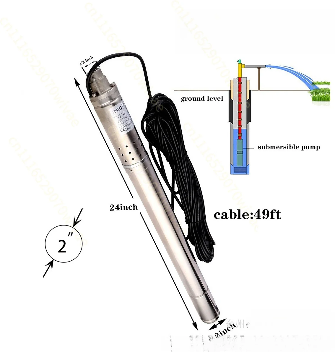 Stainless steel deep well pump multistage submersible  high lift large flow pumping  well