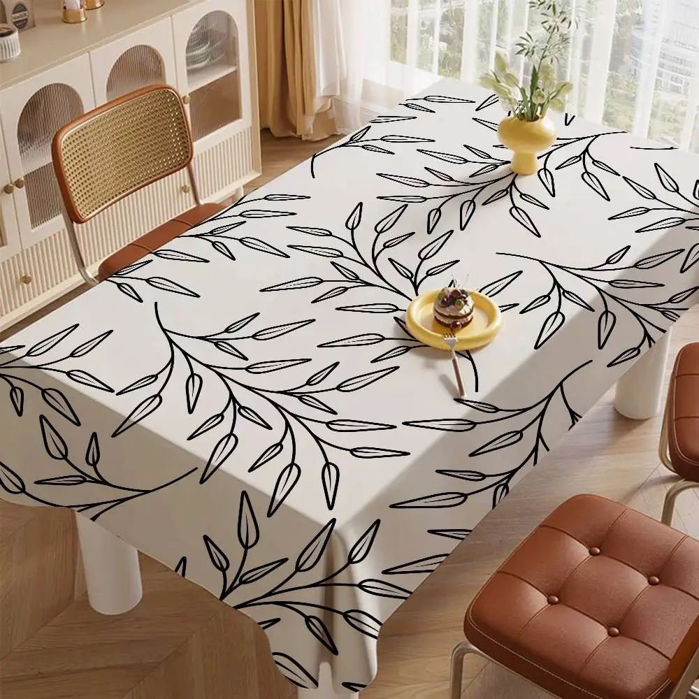 

Plant Leaf (Green) Polyester Tablecloth - Waterproof, Dustproof For Bedside/Coffee Tables, Decorative