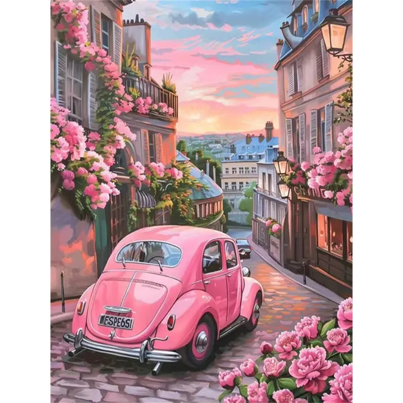 Embroidery Daisy - Car Diamond Painting Landscape DIY Full
