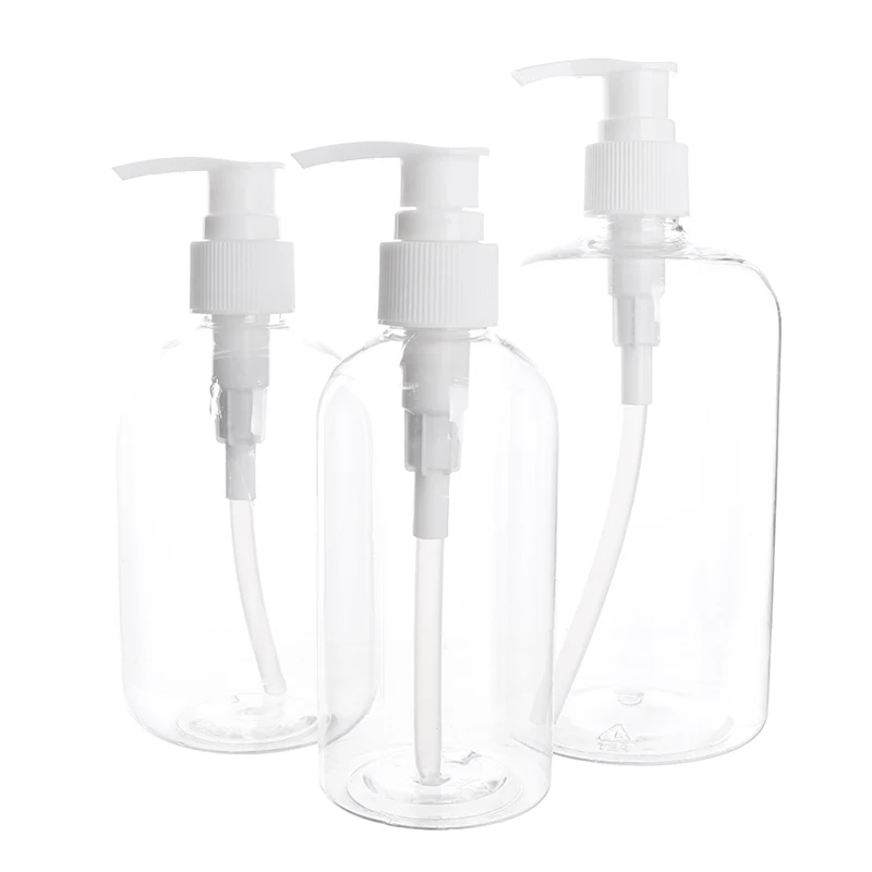 

[YA]200-500ml Portable Empty Pump Dispenser Bottles Cylinder Shampoo Lotion Durable Refillable Containers For Liquid Soap