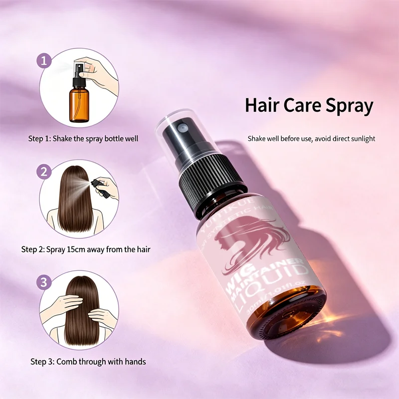 YUITIKUE Wig Detangler Spray, Keeps Synthetic Hair Smooth, Tangle-Free and Naturally Shiny All Day
