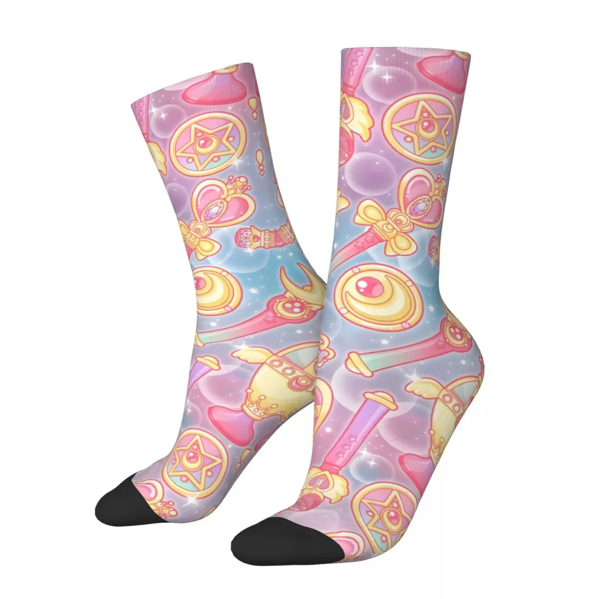 Funny Pretty Guardians Men's Socks Retro Harajuku S-Sailor Moon Novelty Pattern Crew Crazy Sock Gift Printed tops fugees