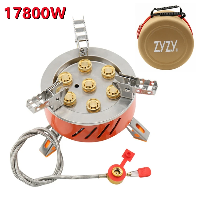 

7-Core Burner Strong Firepower Camping Stove Portable Propane Butane Gas Stove Outdoor Hiking Tourist Picnic Cooking Furnace