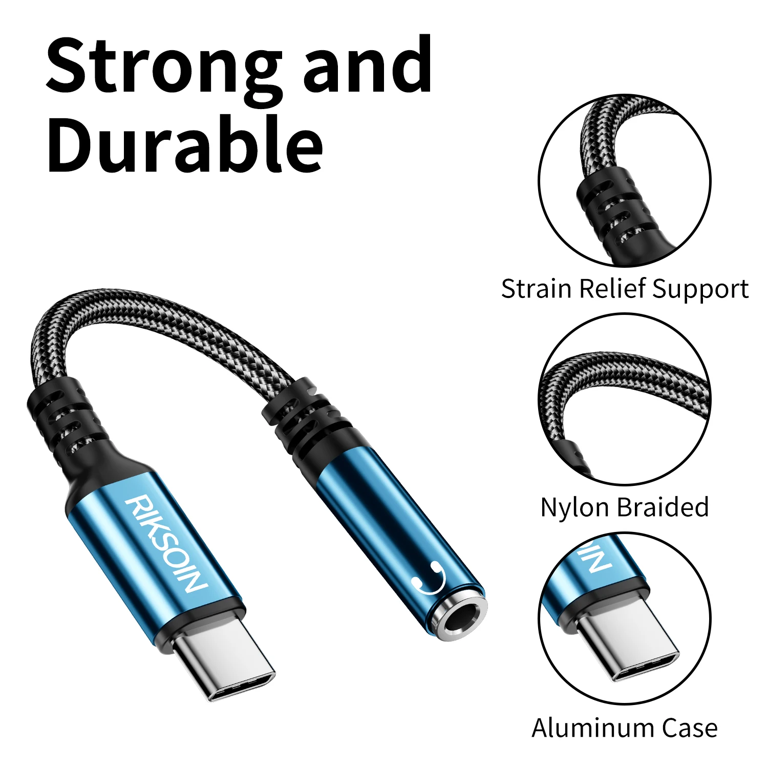 1pc USB Type- C to 3.5mm Audio Adapter Male to Female 3.5mm Heafphone Jack Cord for iPhone 17 Pro Max/16/15/Samsung S25/S24