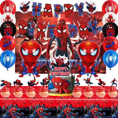 Spiderman Birthday Party Decorations,30pcs Marvel Spiderman Party Supplies-Banner Backdrop Balloons etc Spiderman Decorations